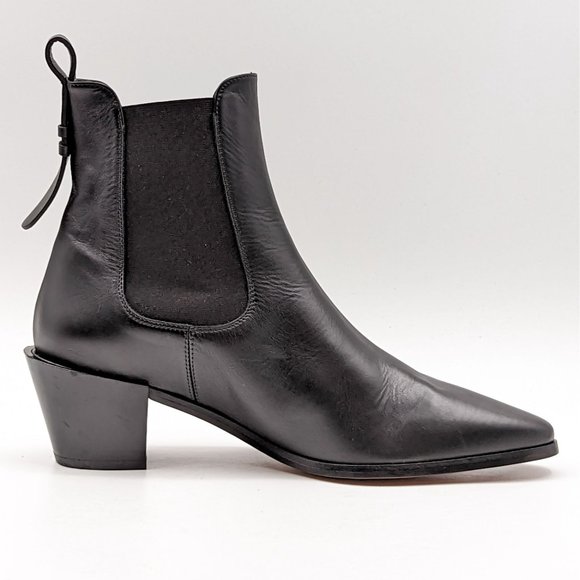 Frame Women Le Lexington black Fine Leather Chelsea Boots size 8.5 EUR 38.5 - Picture 6 of 10